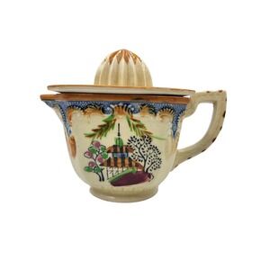 Vintage Japan Reamer Combination Juicer & Pitcher Hand Painted Antique Ceramic